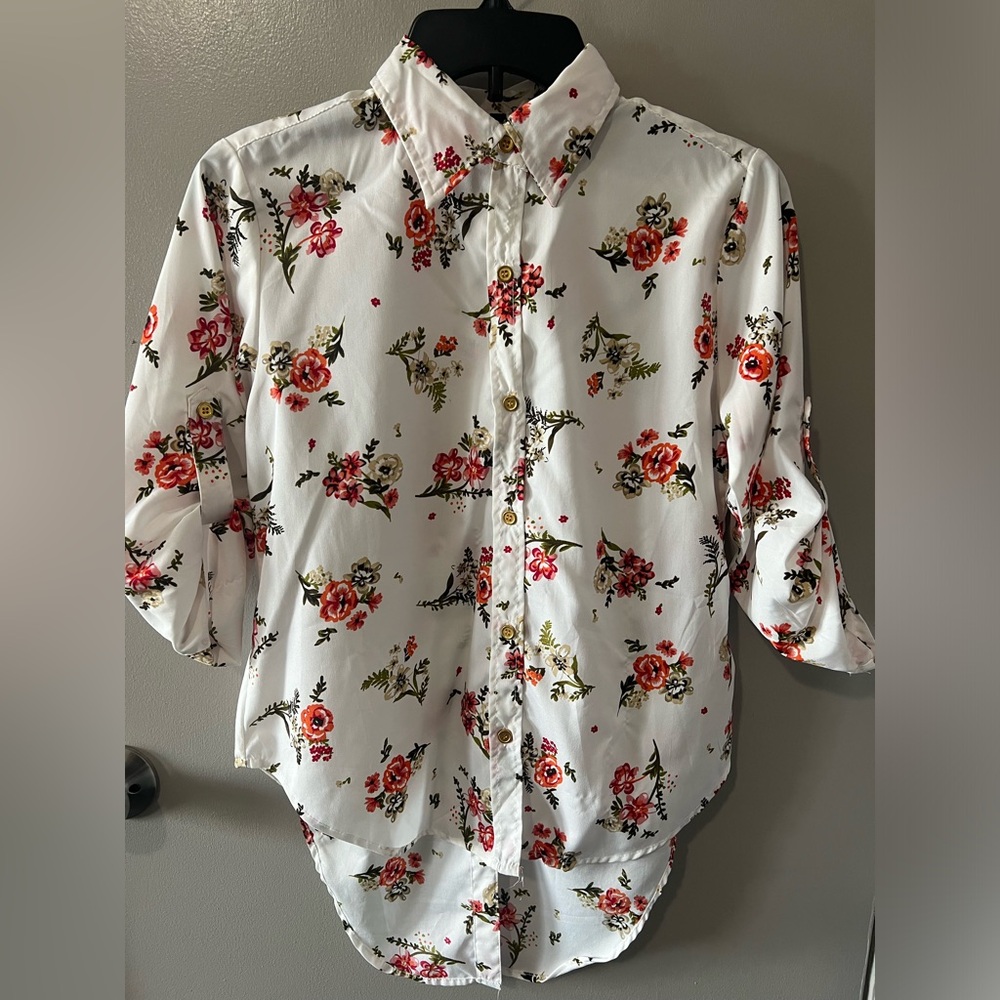 NEW GLORY Half Sleeve Floral Button Down Casual Shirt